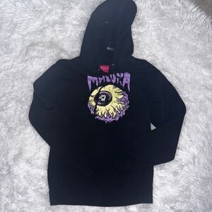 Mishka NYC - “Keep Watch” Eye Hoodie | Black Purple Graphic | Size Small